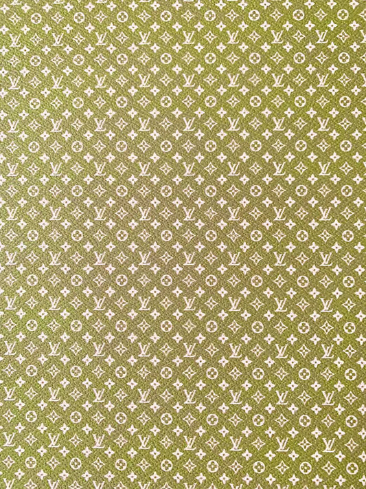 New Matcha LV Small Size 0.5mm vinyl leather For Sneaker,upholstery and Handicraft Goods