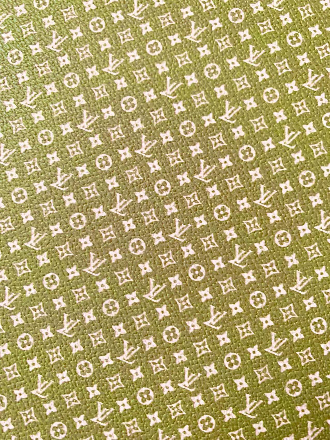 New Matcha LV Small Size 0.5mm vinyl leather For Sneaker,upholstery and Handicraft Goods