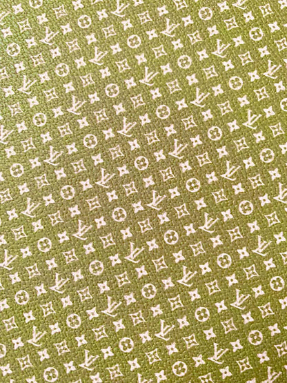 New Matcha LV Small Size 0.5mm vinyl leather For Sneaker,upholstery and Handicraft Goods