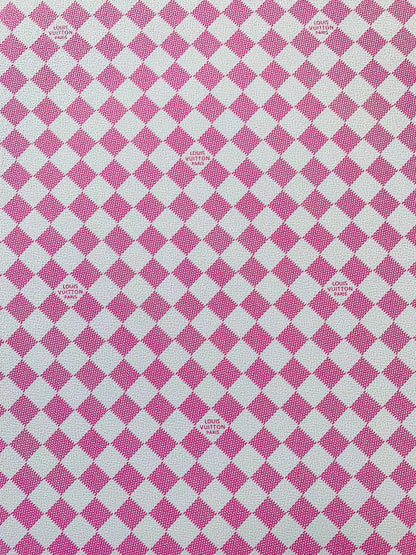 Classic Pink Damier Louis Vuitton Leather For Bag Upholstery Car Seat and Shoes By Yard