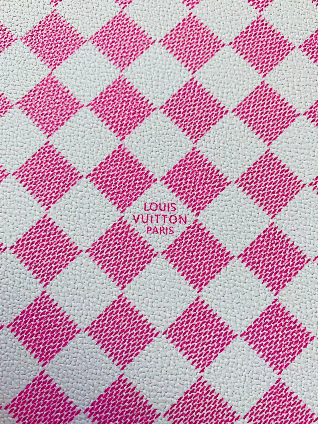 Classic Pink Damier Louis Vuitton Leather For Bag Upholstery Car Seat and Shoes By Yard