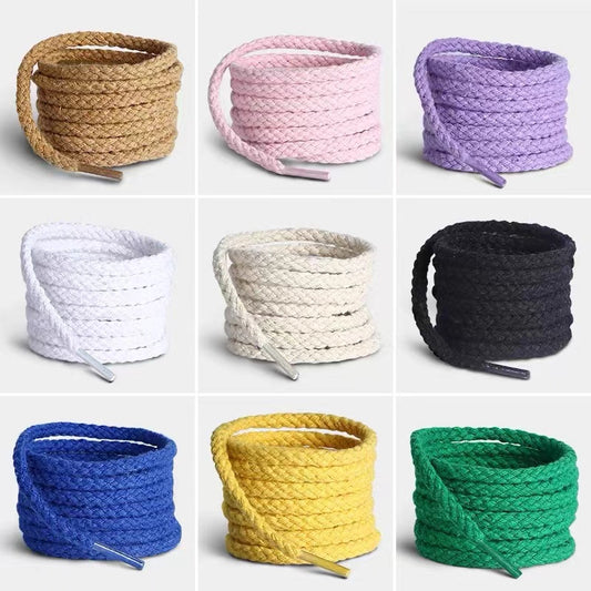 Natural Twisted 6mm Thick Shoelace For Handmade Shoes ,DIY Handicraft Sneakers By Pairs