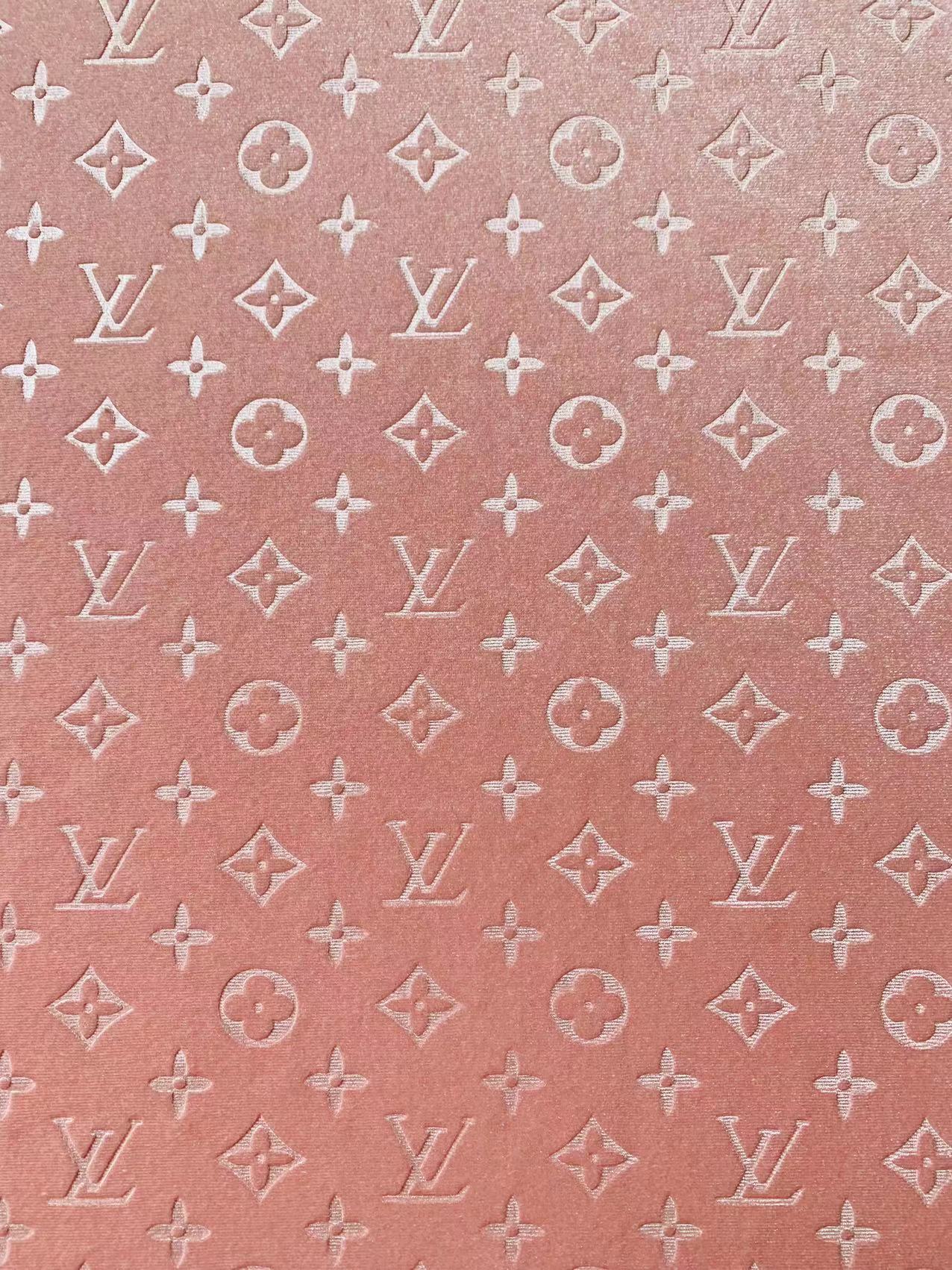 Popular Luxury LV Knitting Velvet Fabric For Handmade Sneaker,Car Upholstery and Apparel By Yard(Baby Pink)