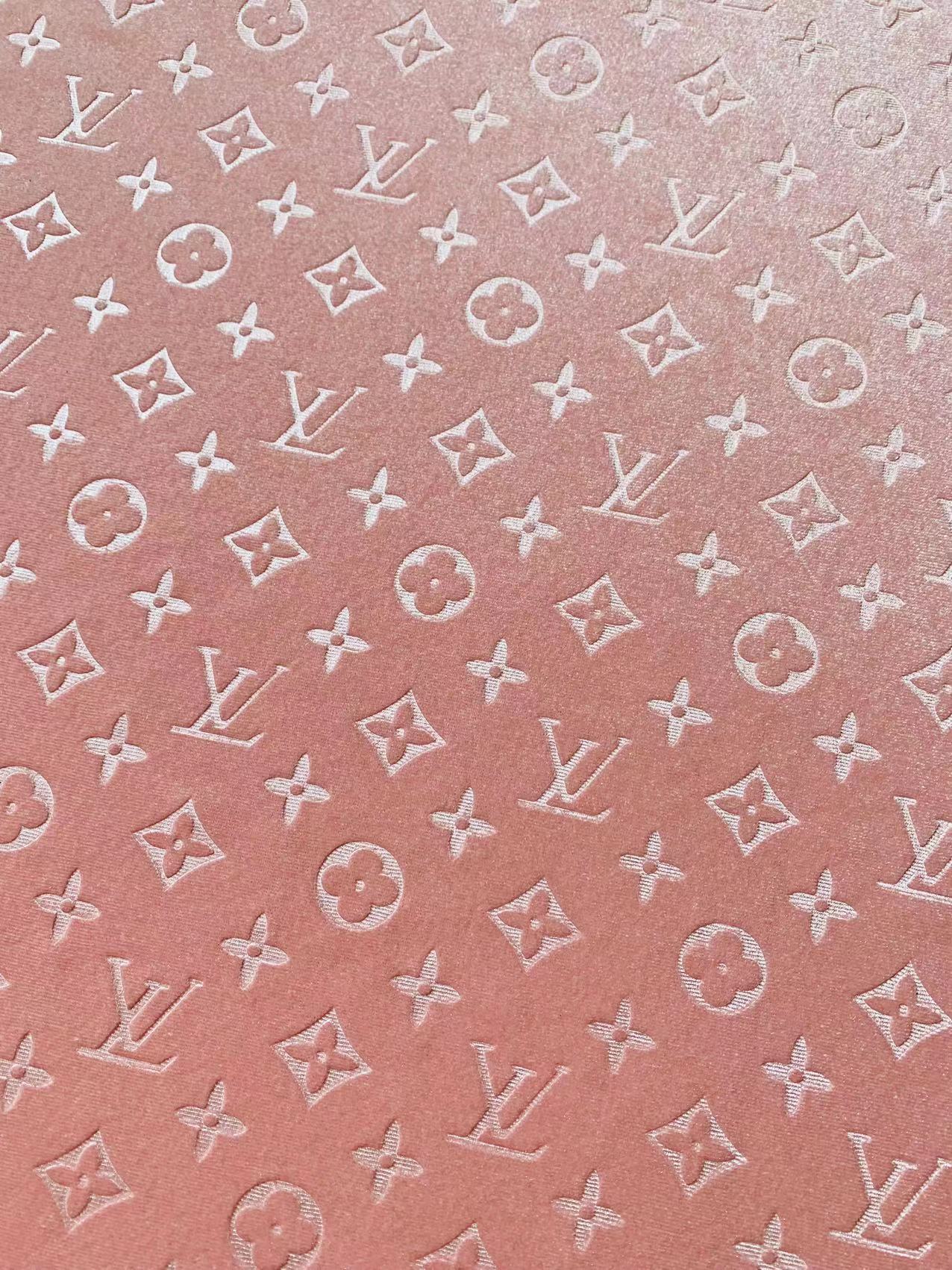 Popular Luxury LV Knitting Velvet Fabric For Handmade Sneaker,Car Upholstery and Apparel By Yard(Baby Pink)