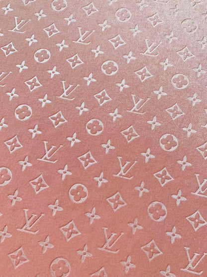 Popular Luxury LV Knitting Velvet Fabric For Handmade Sneaker,Car Upholstery and Apparel By Yard(Baby Pink)