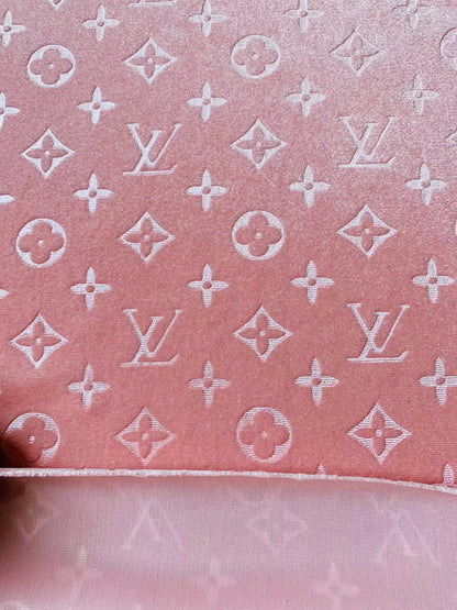 Popular Luxury LV Knitting Velvet Fabric For Handmade Sneaker,Car Upholstery and Apparel By Yard(Baby Pink)