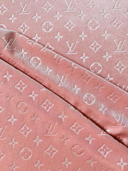 Popular Luxury LV Knitting Velvet Fabric For Handmade Sneaker,Car Upholstery and Apparel By Yard(Baby Pink)