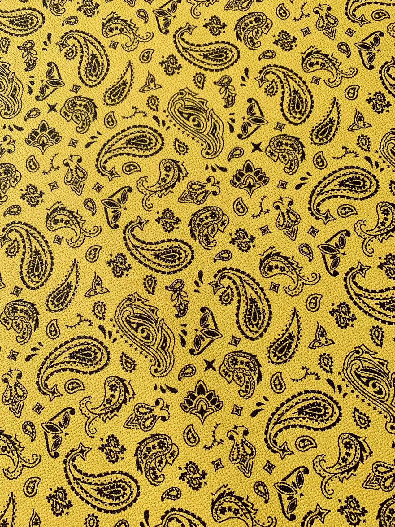 Bandanas Leather For handmade DIY shoe,bag Goods,Craft Handicrafts Material leather By Yard(Yellow)