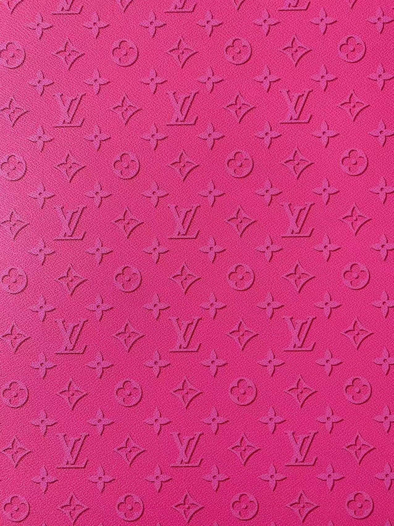 Fashion Dark Pink LV Ghosting Design Vinyl Leather For Handmade Sneaker,Upholstery Goods By Yard