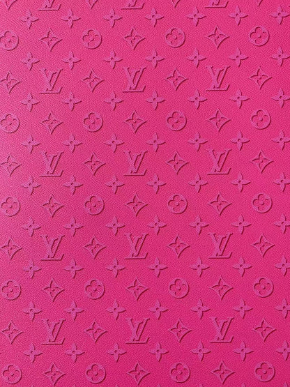 Fashion Dark Pink LV Ghosting Design Vinyl Leather For Handmade Sneaker,Upholstery Goods By Yard