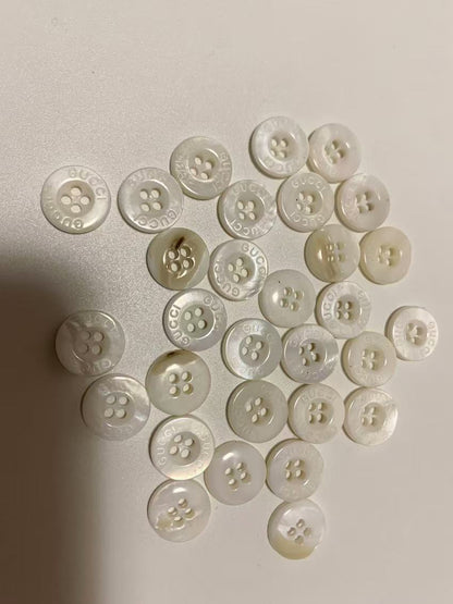 Craft Gucci 13MM Resin Material Handicraft White Button For Apparel