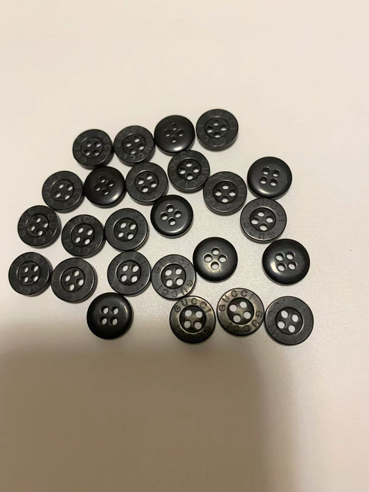 Craft Gucci 12MM Resin Material Handicraft Black Button For Apparel