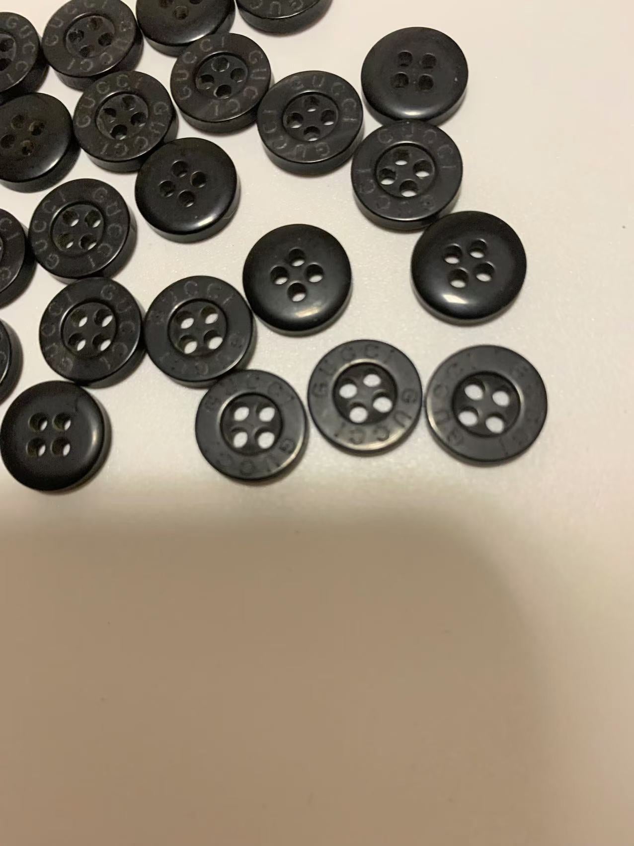 Craft Gucci 12MM Resin Material Handicraft Black Button For Apparel