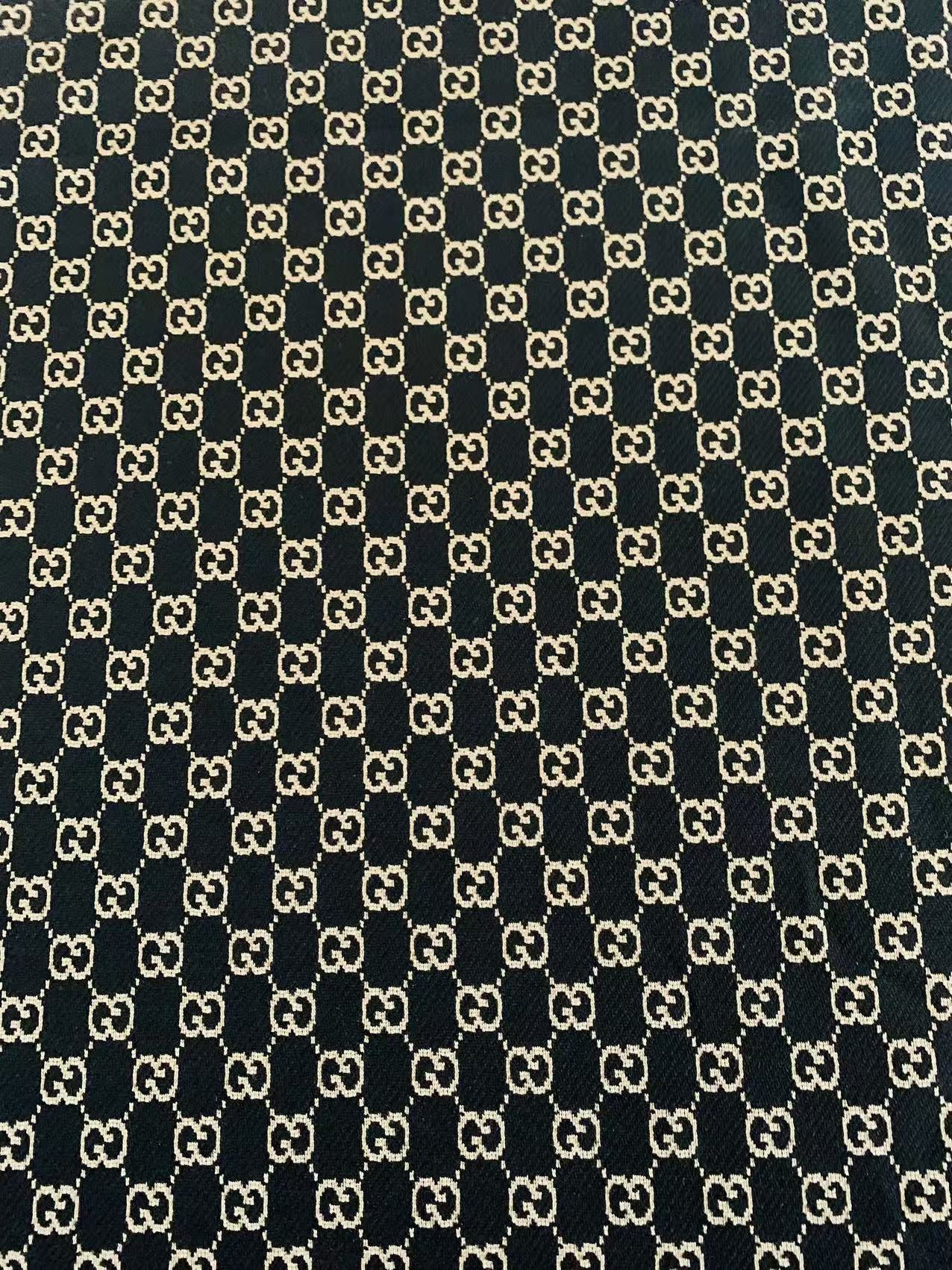 Craft Black With Cream 0.5" Gucci Knitting Jacquard Cloth Fabric For Handmade Apparel ,Clothing ,Sneaker Upholstery Goods By Yard