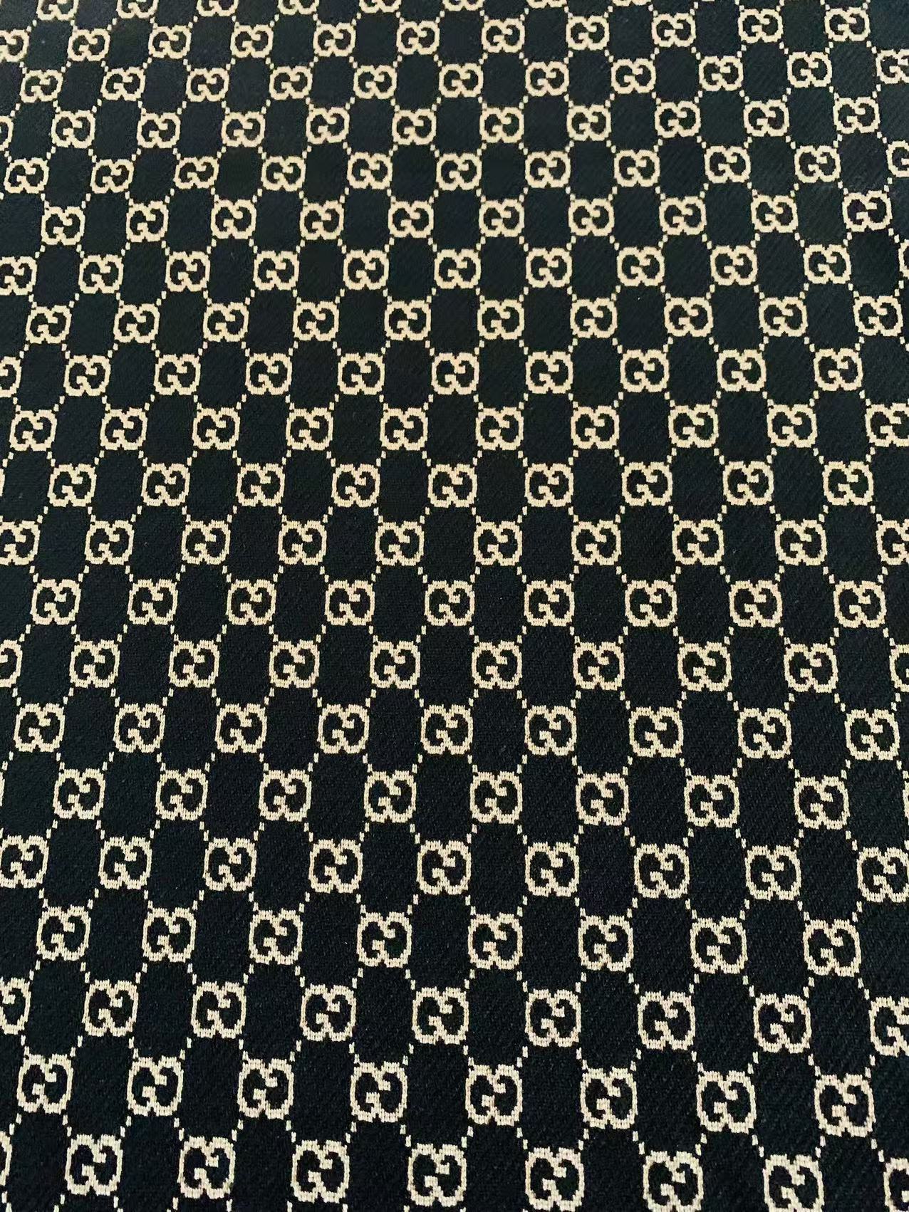 Craft Black With Cream 0.5" Gucci Knitting Jacquard Cloth Fabric For Handmade Apparel ,Clothing ,Sneaker Upholstery Goods By Yard