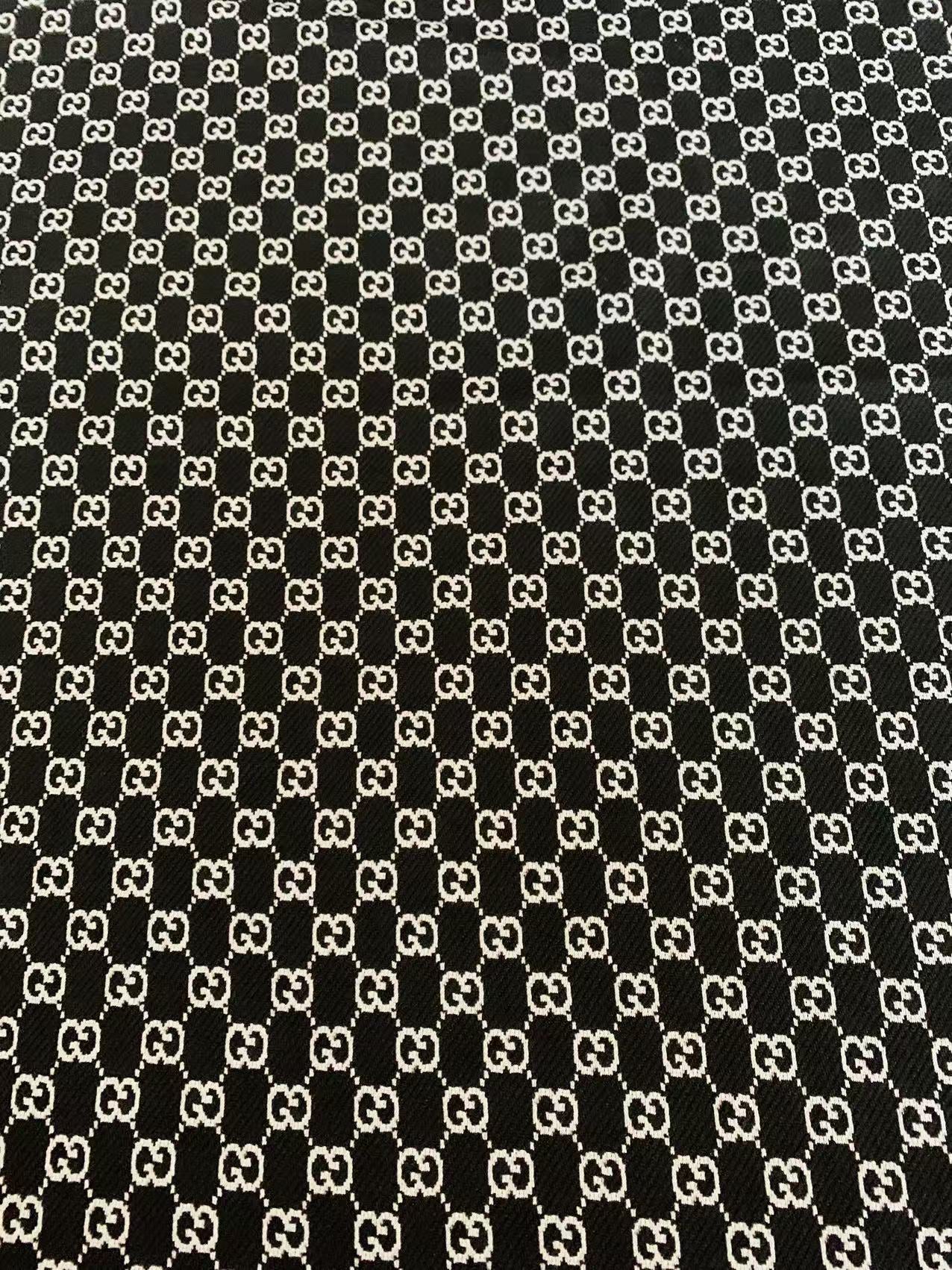 Craft Black With White 0.5" Gucci Knitting Jacquard Cloth Fabric For Handmade Apparel ,Clothing ,Sneaker Upholstery Goods By Yard