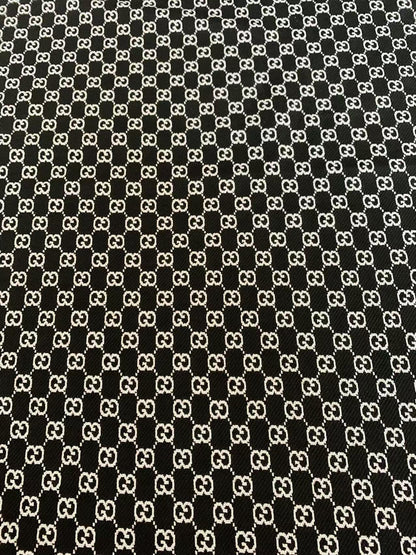 Craft Black With White 0.5" Gucci Knitting Jacquard Cloth Fabric For Handmade Apparel ,Clothing ,Sneaker Upholstery Goods By Yard