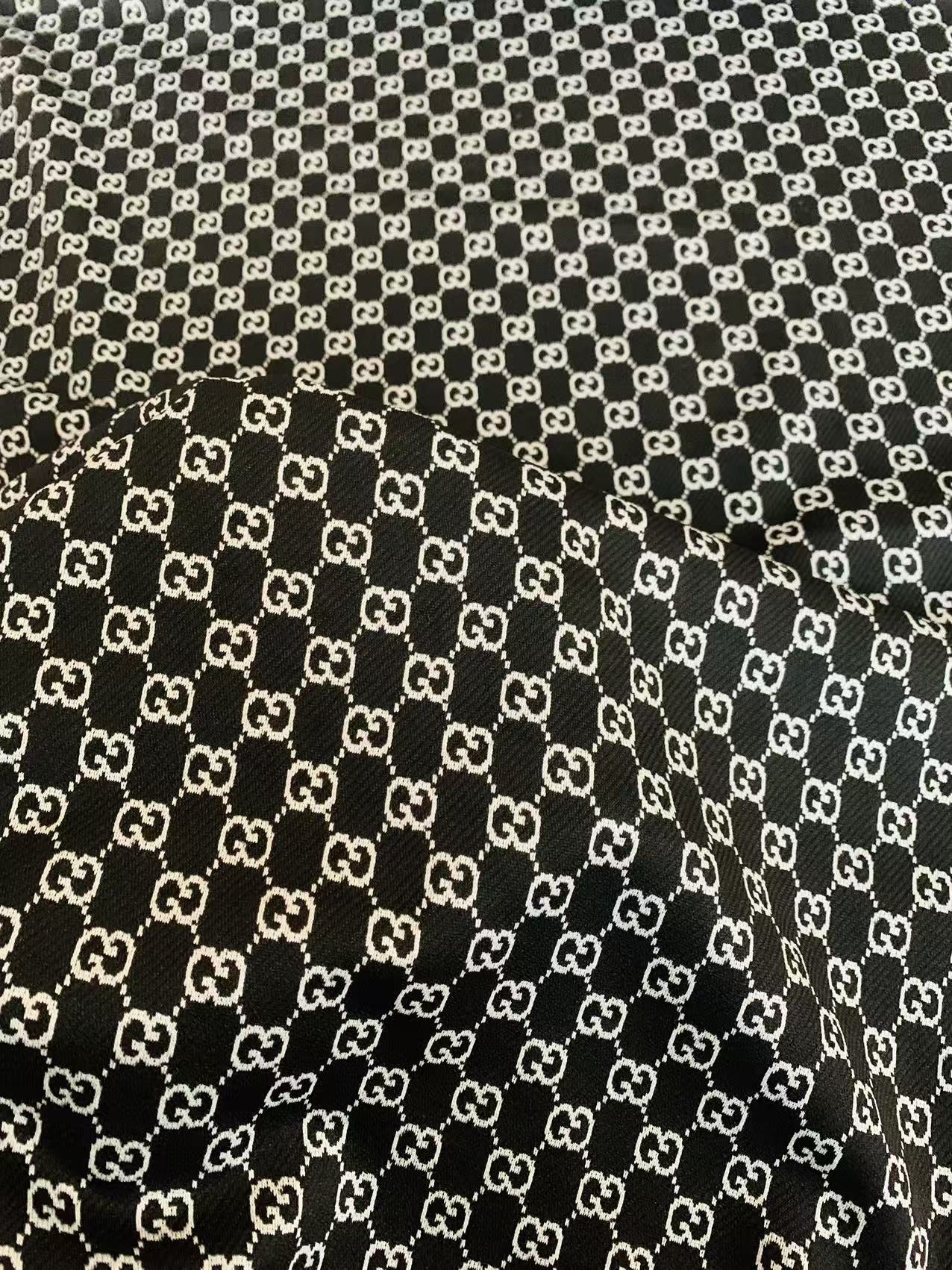 Craft Black With White 0.5" Gucci Knitting Jacquard Cloth Fabric For Handmade Apparel ,Clothing ,Sneaker Upholstery Goods By Yard