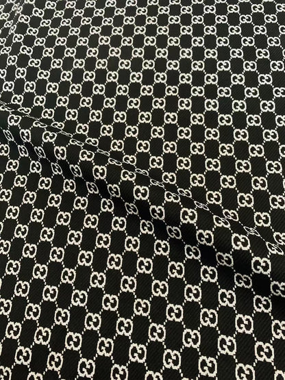 Craft Black With White 0.5" Gucci Knitting Jacquard Cloth Fabric For Handmade Apparel ,Clothing ,Sneaker Upholstery Goods By Yard