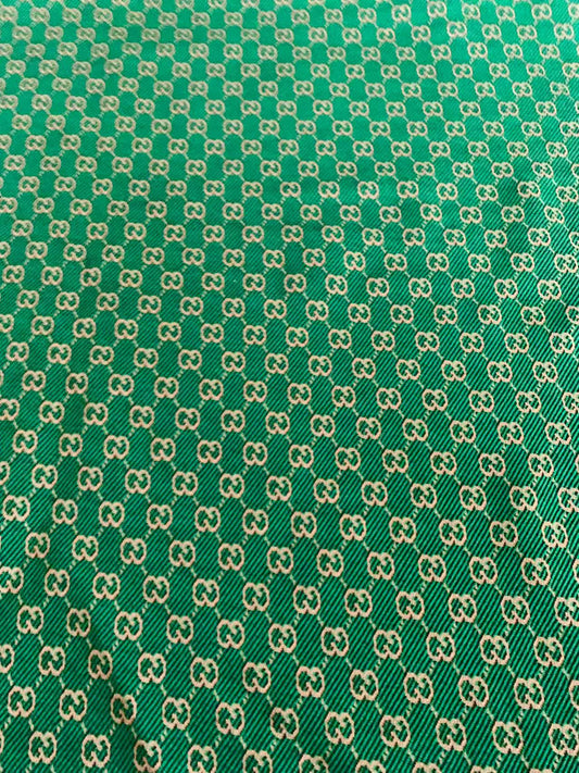 Craft Green 0.5" Gucci Knitting Jacquard Cloth Fabric For Handmade Apparel ,Clothing ,Sneaker Upholstery Goods By Yard