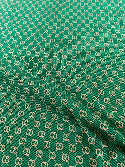 Craft Green 0.5" Gucci Knitting Jacquard Cloth Fabric For Handmade Apparel ,Clothing ,Sneaker Upholstery Goods By Yard