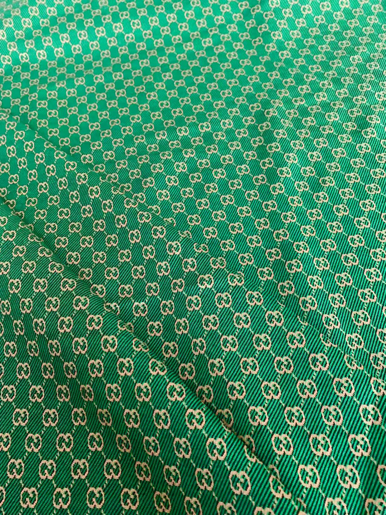 Craft Green 0.5" Gucci Knitting Jacquard Cloth Fabric For Handmade Apparel ,Clothing ,Sneaker Upholstery Goods By Yard