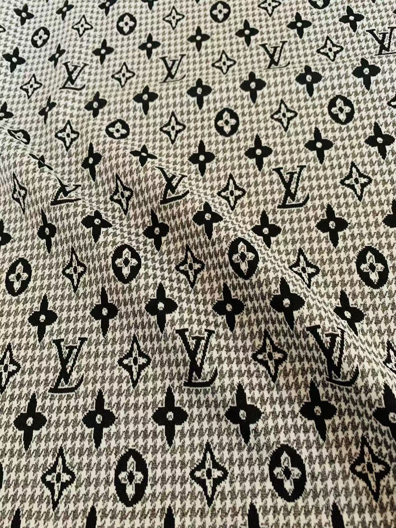 Craft Gray LV Knitting Jacquard Cloth Fabric For Handmade Apparel ,Clothing ,Sneaker Upholstery Goods By Yard