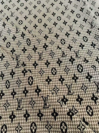 Craft Gray LV Knitting Jacquard Cloth Fabric For Handmade Apparel ,Clothing ,Sneaker Upholstery Goods By Yard