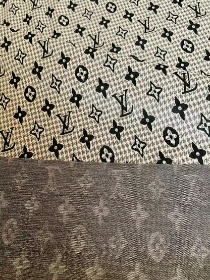 Craft Gray LV Knitting Jacquard Cloth Fabric For Handmade Apparel ,Clothing ,Sneaker Upholstery Goods By Yard