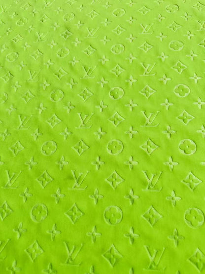 Popular Luxury LV Knitting Velvet Fabric For Handmade Sneaker,Car Upholstery and Apparel By Yard(Kelly)