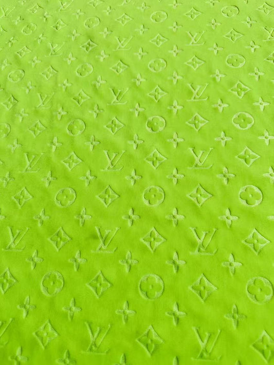 Popular Luxury LV Knitting Velvet Fabric For Handmade Sneaker,Car Upholstery and Apparel By Yard(Kelly)