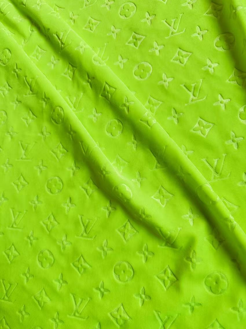 Popular Luxury LV Knitting Velvet Fabric For Handmade Sneaker,Car Upholstery and Apparel By Yard(Kelly)