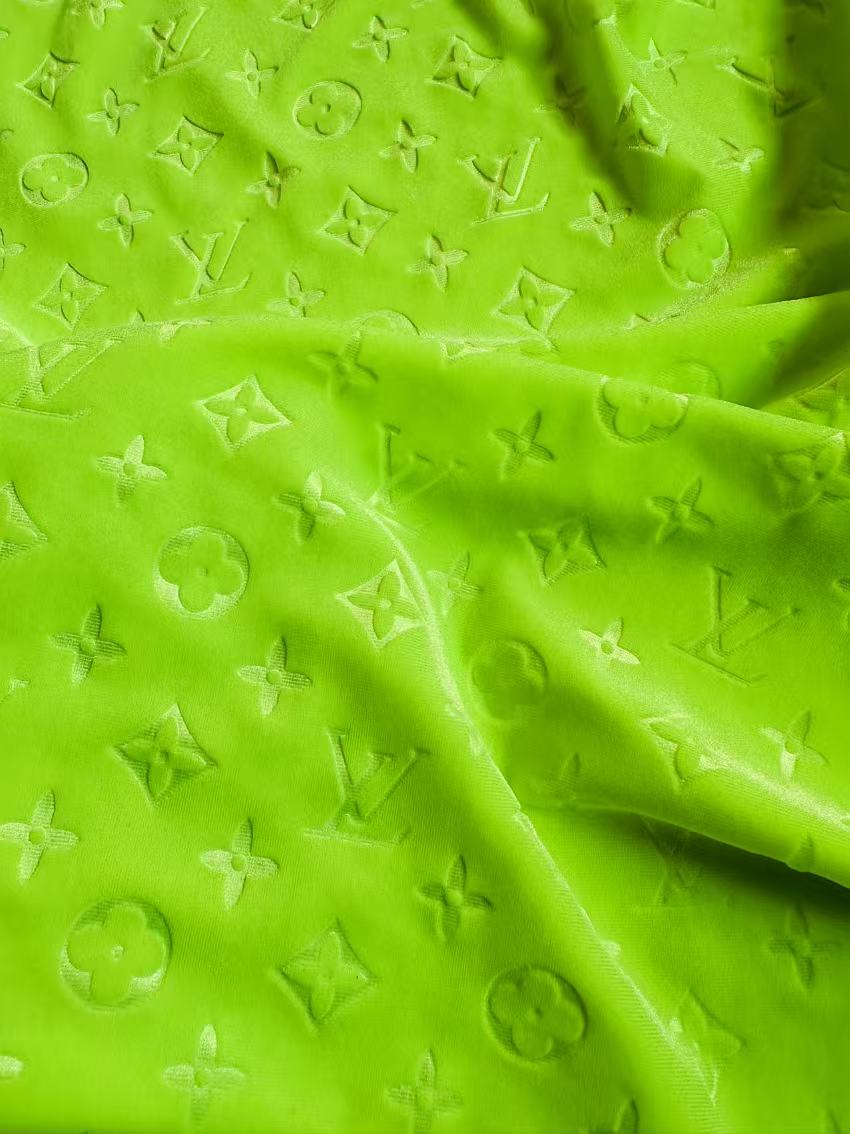 Popular Luxury LV Knitting Velvet Fabric For Handmade Sneaker,Car Upholstery and Apparel By Yard(Kelly)