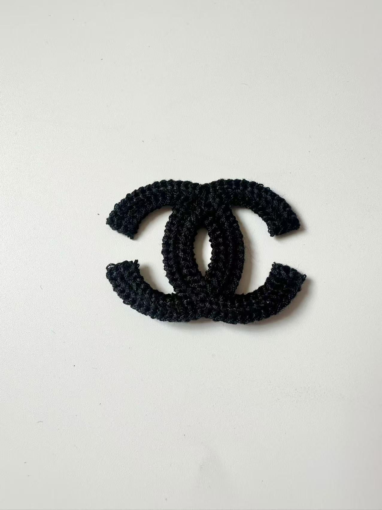 Craft Sewing Black and White Embroidery 1.9"x1.3" Chanel Patch By Pieces