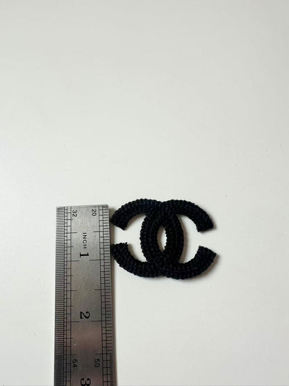 Craft Sewing Black and White Embroidery 1.9"x1.3" Chanel Patch By Pieces