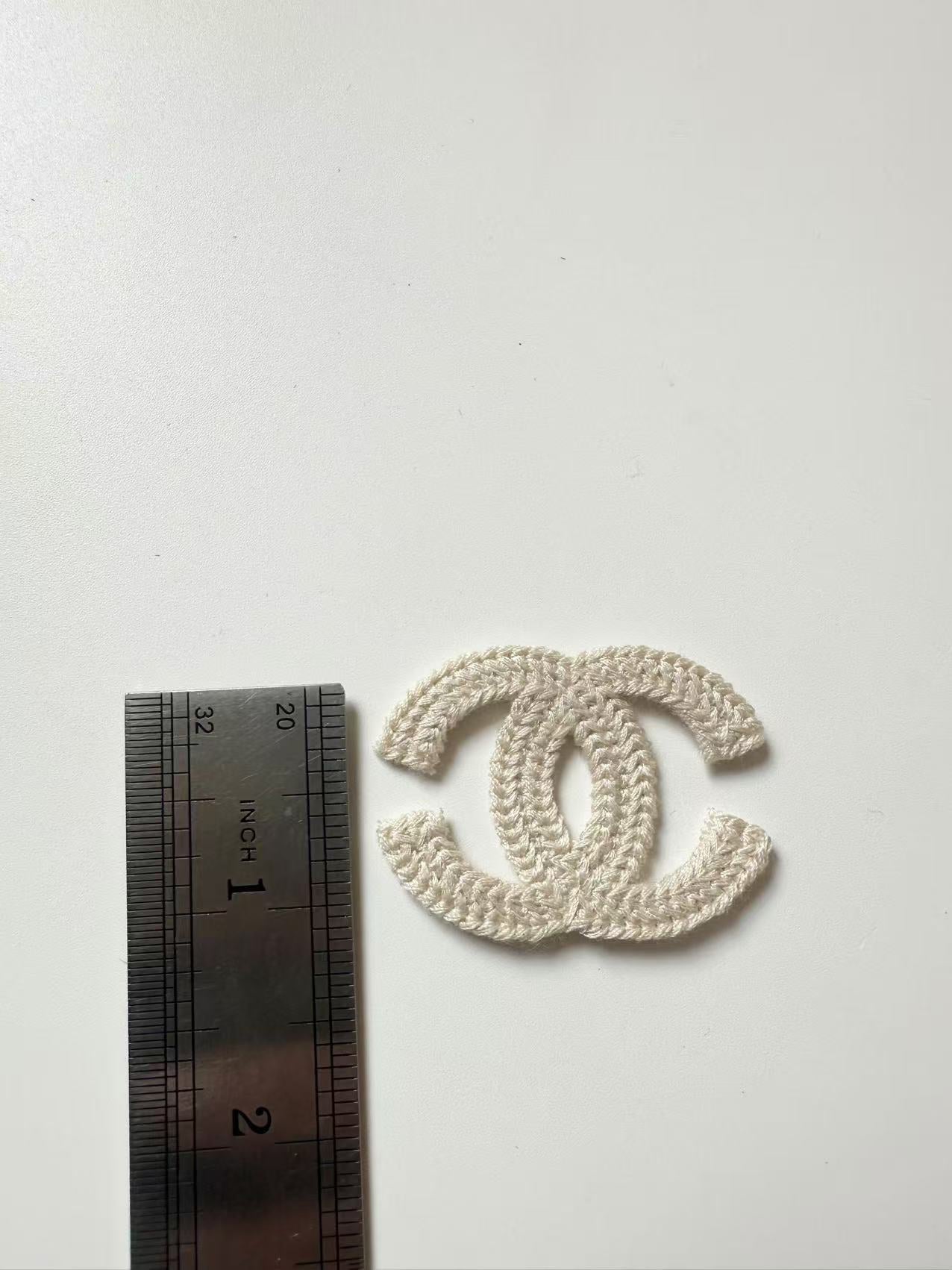 Craft Sewing Black and White Embroidery 1.9"x1.3" Chanel Patch By Pieces