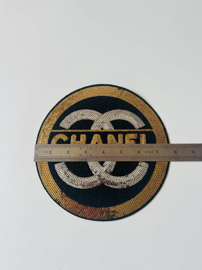 Craft Chanel 7.6"x7.6" Circle Embroidery Sequins Patches For Handmade Apparel