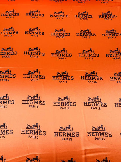 Classic Hermes Satin Shiny Cloth Fabric For Handmade Sewing Scarf ,Clothing Shoes By Yard