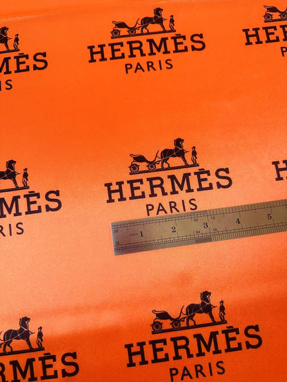 Classic Hermes Satin Shiny Cloth Fabric For Handmade Sewing Scarf ,Clothing Shoes By Yard