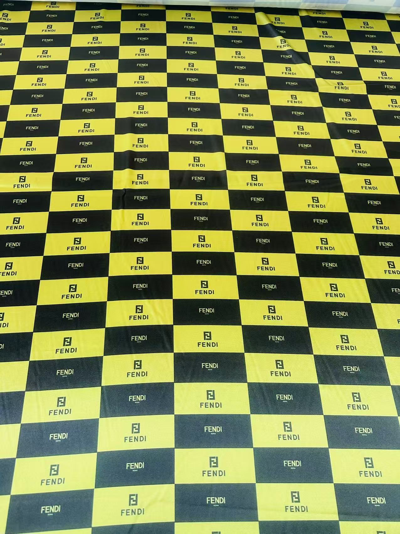 Classic Fendi Satin Shiny Cloth Fabric For Handmade Sewing Scarf ,Clothing Shoes By Yard
