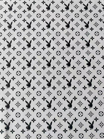 Craft LV With Playboy Leather Fabric For Handmade Sneaker, Upholstery Goods By Yard