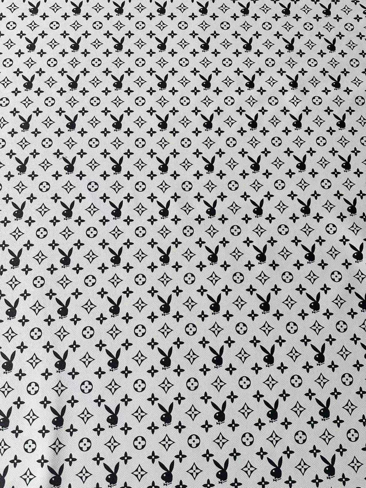 Craft LV With Playboy Leather Fabric For Handmade Sneaker, Upholstery Goods By Yard