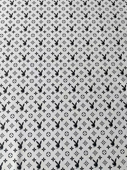 Craft LV With Playboy Leather Fabric For Handmade Sneaker, Upholstery Goods By Yard