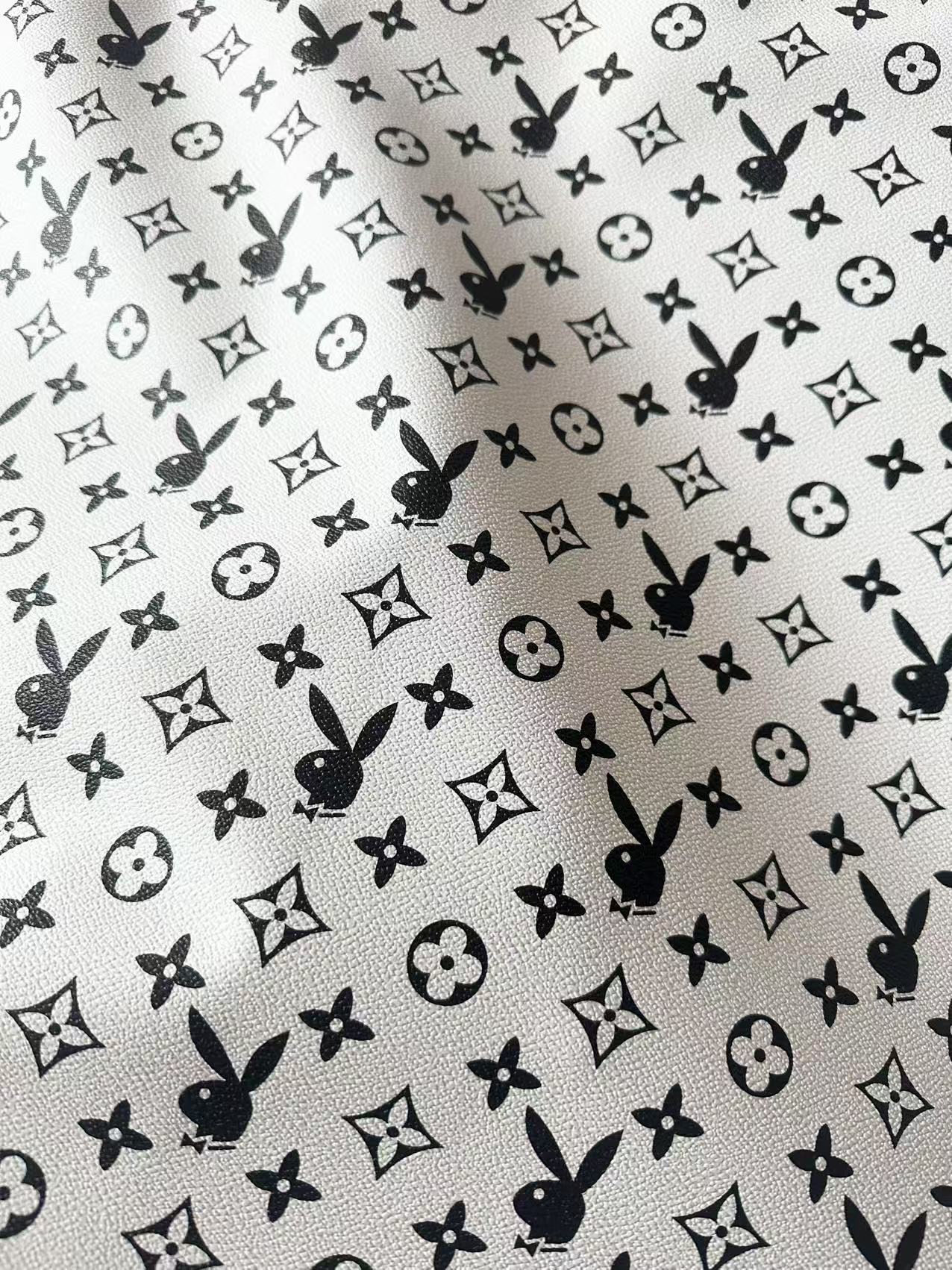 Craft LV With Playboy Leather Fabric For Handmade Sneaker, Upholstery Goods By Yard