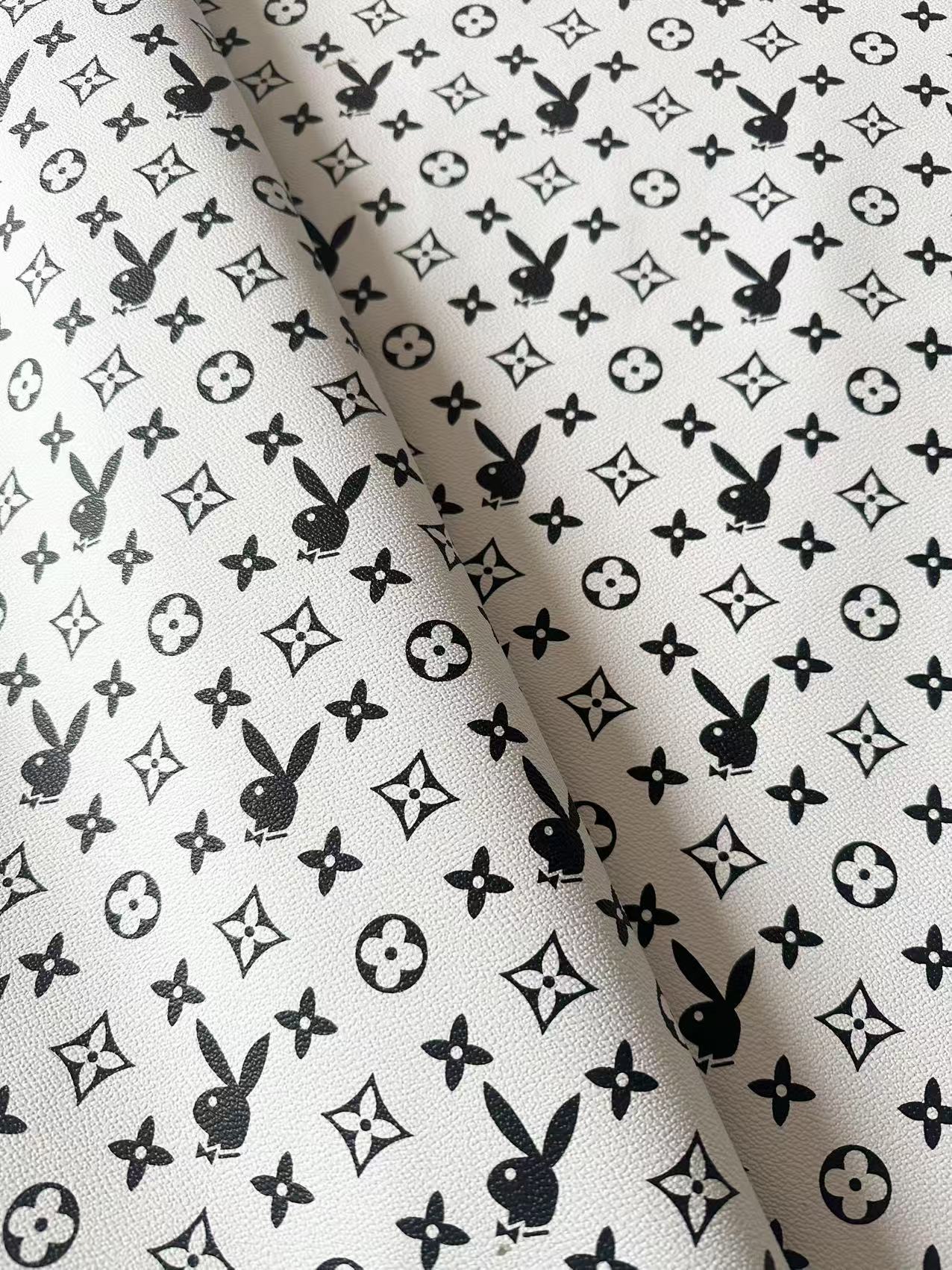Craft LV With Playboy Leather Fabric For Handmade Sneaker, Upholstery Goods By Yard