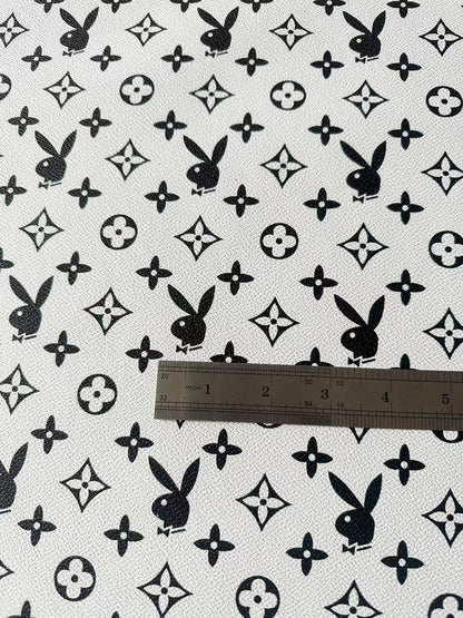 Craft LV With Playboy Leather Fabric For Handmade Sneaker, Upholstery Goods By Yard