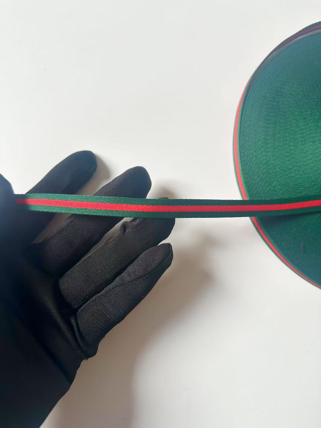 Craft Gucci 0.4 inch Strap ,Handmade Striped Ribbon Trim Embroidered For shoes ,Bags ,Handicrafts By Yard (Green with Red )