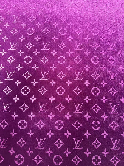 Popular Luxury LV Knitting Velvet Fabric For Handmade Sneaker,Car Upholstery and Apparel By Yard(Purple)