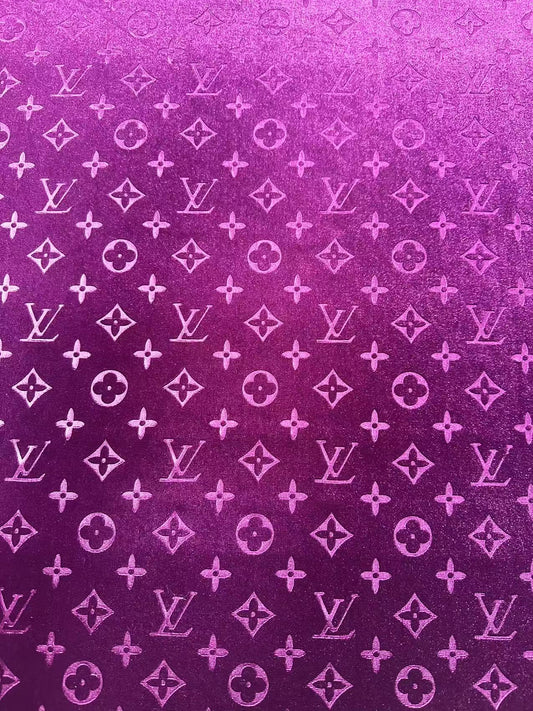 Popular Luxury LV Knitting Velvet Fabric For Handmade Sneaker,Car Upholstery and Apparel By Yard(Purple)