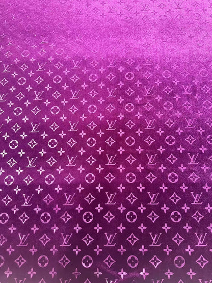 Popular Luxury LV Knitting Velvet Fabric For Handmade Sneaker,Car Upholstery and Apparel By Yard(Purple)